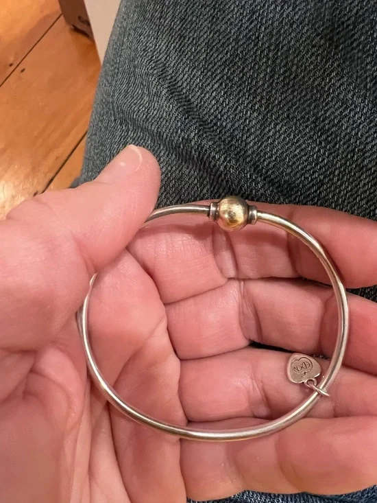 EDEN HAND ARTS 925 SILVER AND 14K GOLD, SCREWBALL CAPE COD BRACELET - Picture 10 of 12